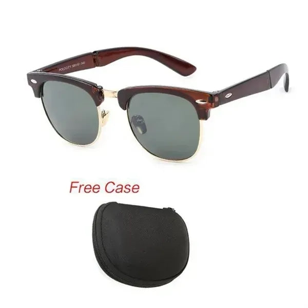 Foldable Fashion Half Frame UV Protection Sunglasses