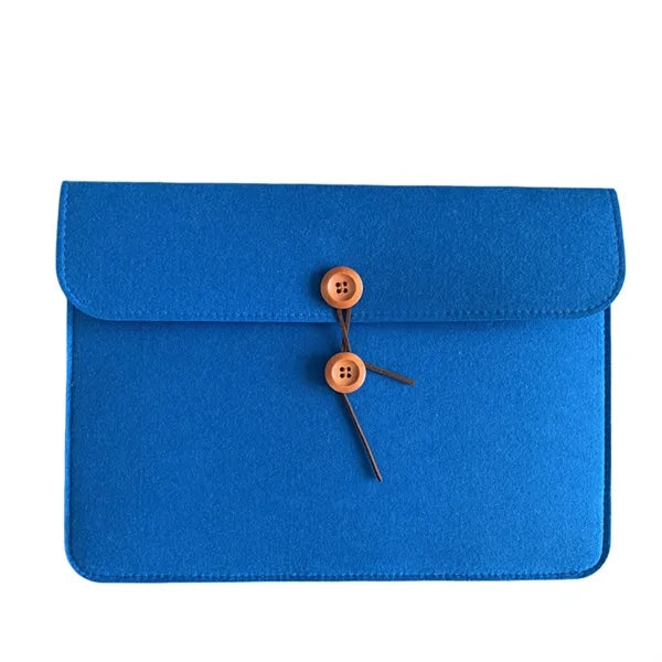 Felt Laptop Sleeve Button Closure Custom Logo