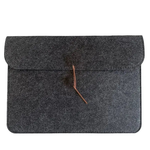 Felt Laptop Sleeve Button Closure Custom Logo
