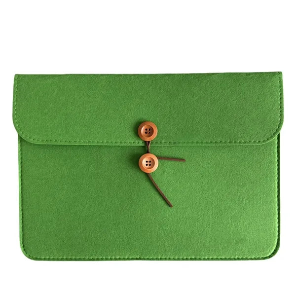 Felt Laptop Sleeve Button Closure Custom Logo