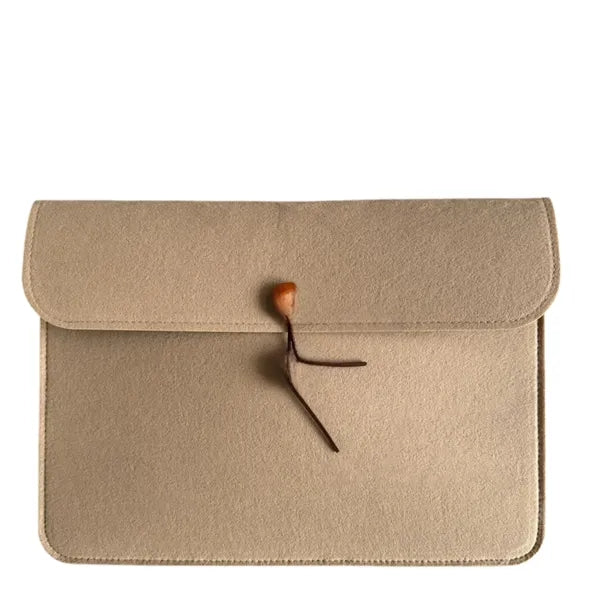 Felt Laptop Sleeve Button Closure Custom Logo