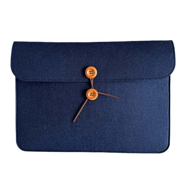 Felt Laptop Sleeve Button Closure Custom Logo