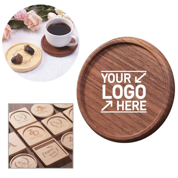 Natural Beech Wood Round Coaster