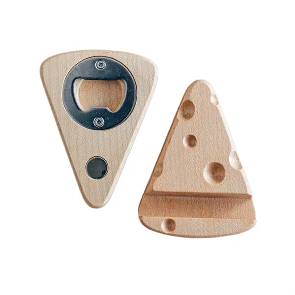 Cheese Shaped Wooden Bottle Keychain Gift
