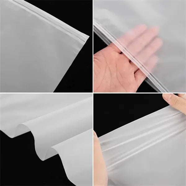 Frosted Zipper Poly Bags Resealable Clothing Storage Pouch