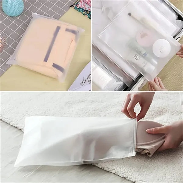 Frosted Zipper Poly Bags Resealable Clothing Storage Pouch