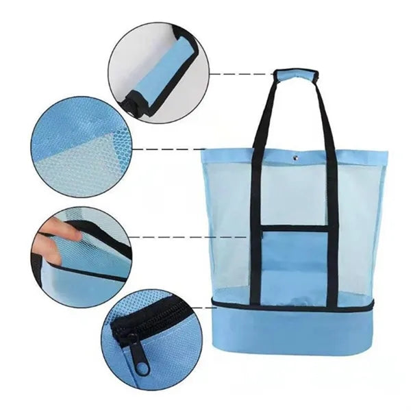 Breathable Beach Cooler Bag with Mesh Design