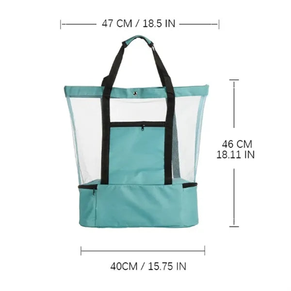 Breathable Beach Cooler Bag with Mesh Design