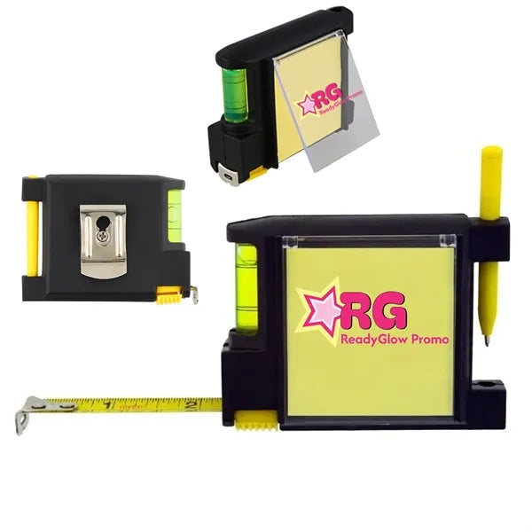 10ft Tape Measure with Spirit Level Note Memo Pad And Pen
