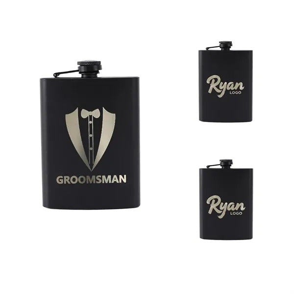 Compact Black Stainless Steel Flask for Outdoor Enthusiasts