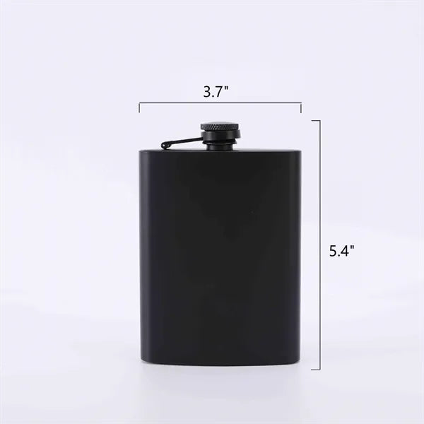 Compact Black Stainless Steel Flask for Outdoor Enthusiasts