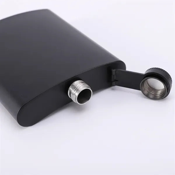 Compact Black Stainless Steel Flask for Outdoor Enthusiasts