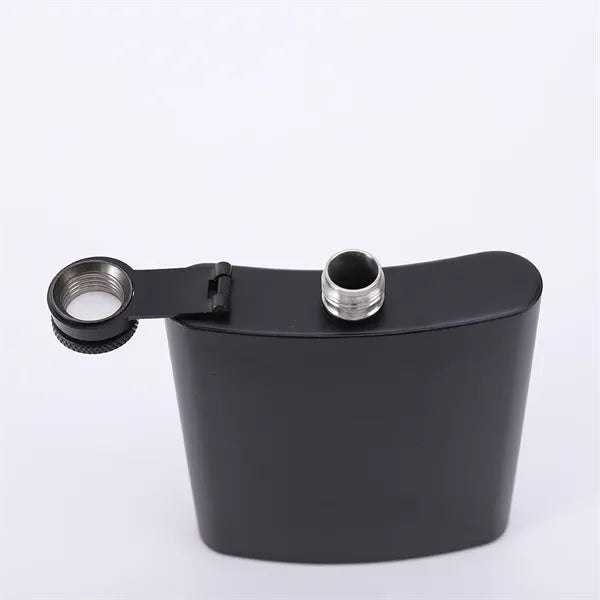 Compact Black Stainless Steel Flask for Outdoor Enthusiasts