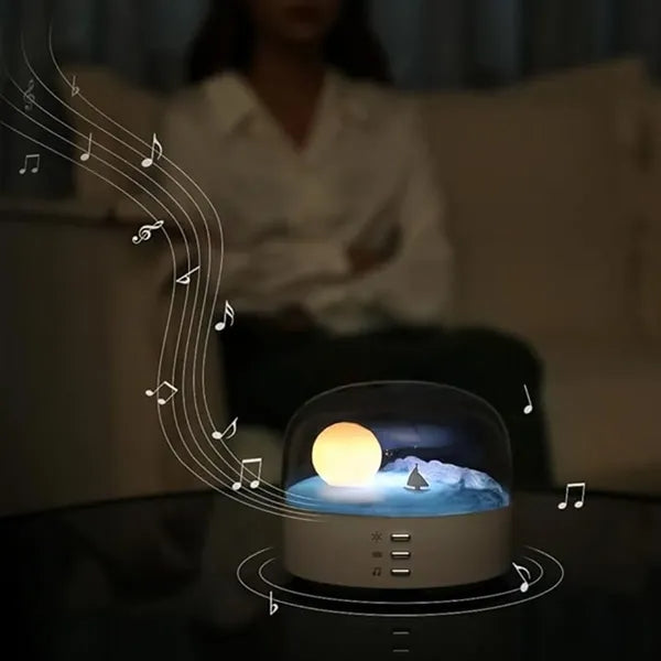 LED night light with music speaker for bedroom ambience