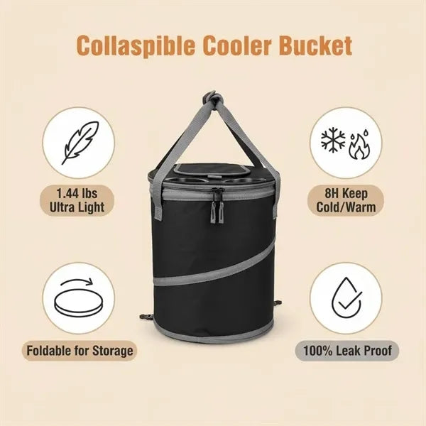 Large Foldable Round Travel Cooler