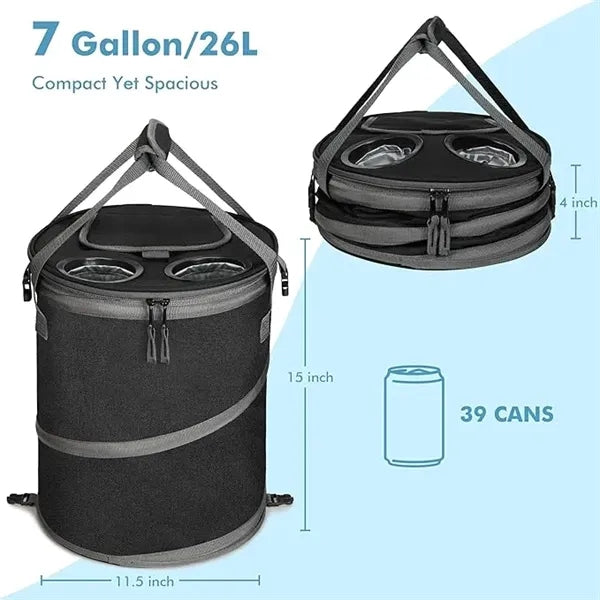 Large Foldable Round Travel Cooler