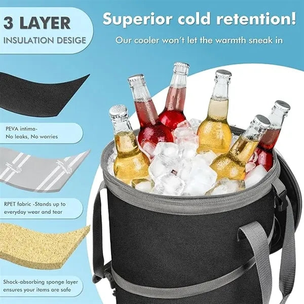 Large Foldable Round Travel Cooler