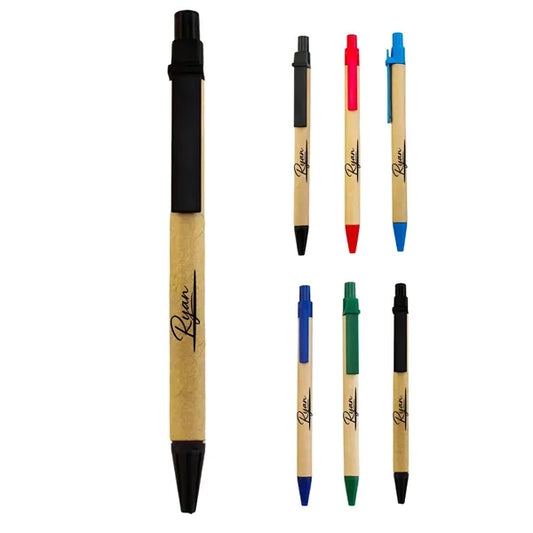 Press-Action Kraft Paper Tube Pen: Eco-Friendly & Promotiona