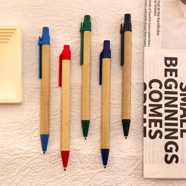 Press-Action Kraft Paper Tube Pen: Eco-Friendly & Promotiona