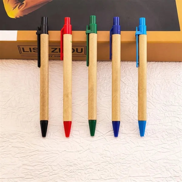 Press-Action Kraft Paper Tube Pen: Eco-Friendly & Promotiona