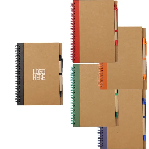 Eco-Inspired Spiral Notebook with Pen