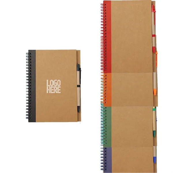 Eco-Inspired Spiral Notebook with Pen