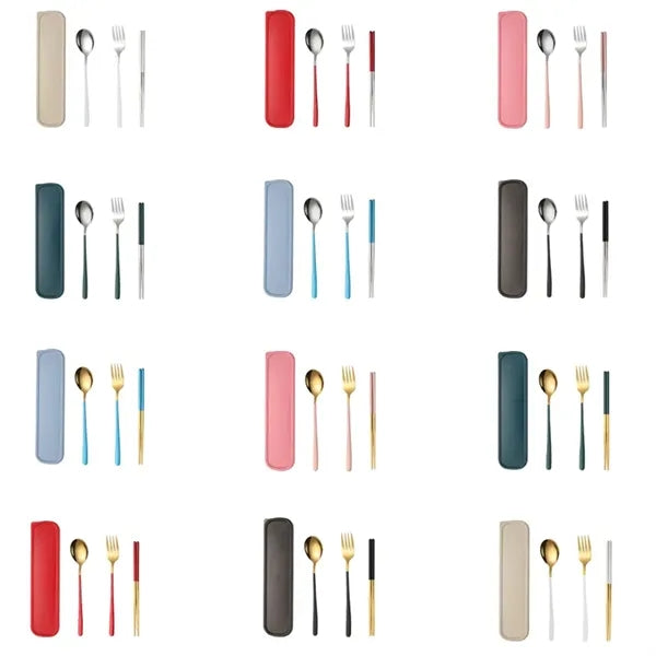 Portable Stainless Steel Utensil Set with Case
