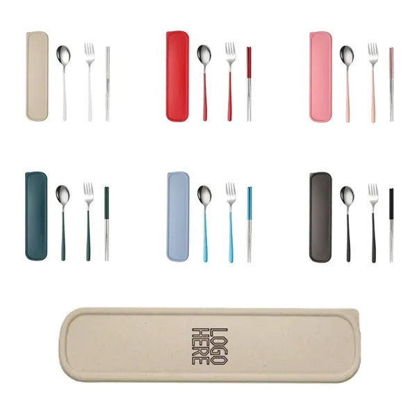 Portable Stainless Steel Utensil Set with Case