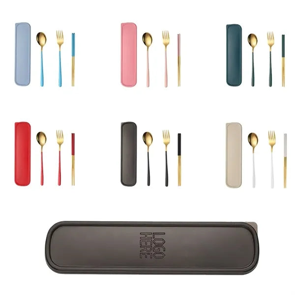 Portable Stainless Steel Utensil Set with Case