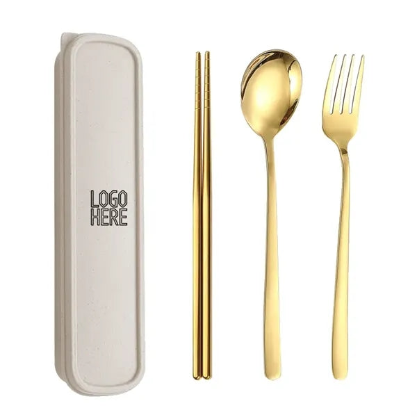 Portable Stainless Steel Utensil Set with Case
