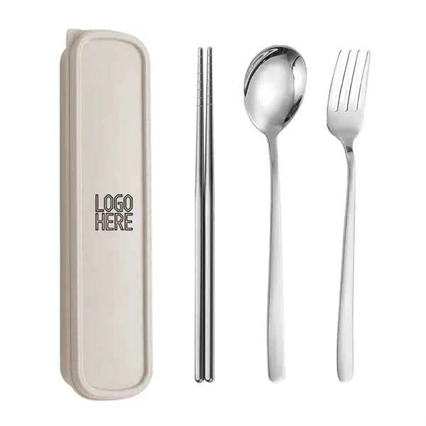 Portable Stainless Steel Utensil Set with Case