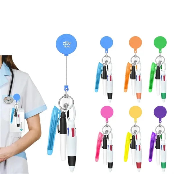 Mini Nurse Badge Highlighter Permanent Marker Ballpoint Pens