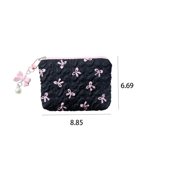 Cute Bow Cosmetic Pouch Clutch Bag Bulk Custom Logo