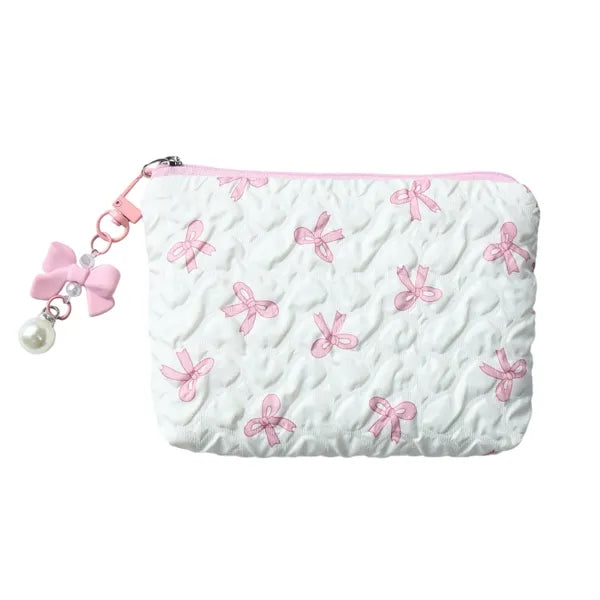 Cute Bow Cosmetic Pouch Clutch Bag Bulk Custom Logo
