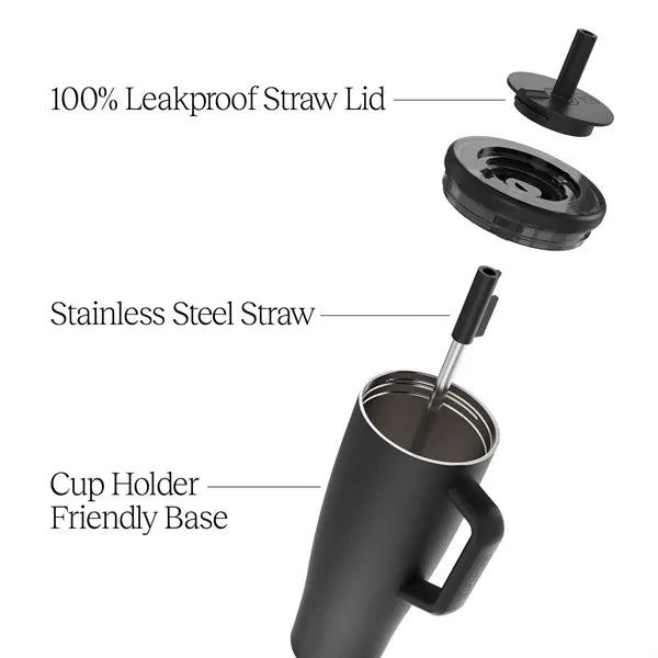 40 oz Tumbler with Handle and Straw