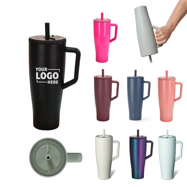 40 oz Tumbler with Handle and Straw