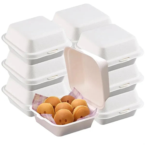 Bagasse Food Container Clamshell Takeout Box