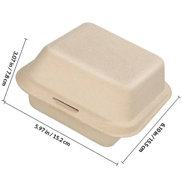 Bagasse Food Container Clamshell Takeout Box