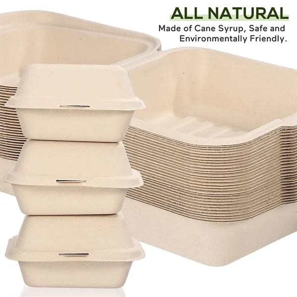 Bagasse Food Container Clamshell Takeout Box