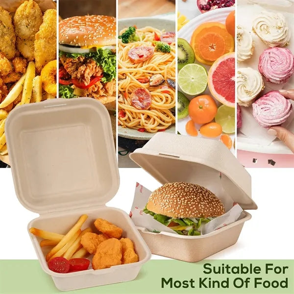 Bagasse Food Container Clamshell Takeout Box
