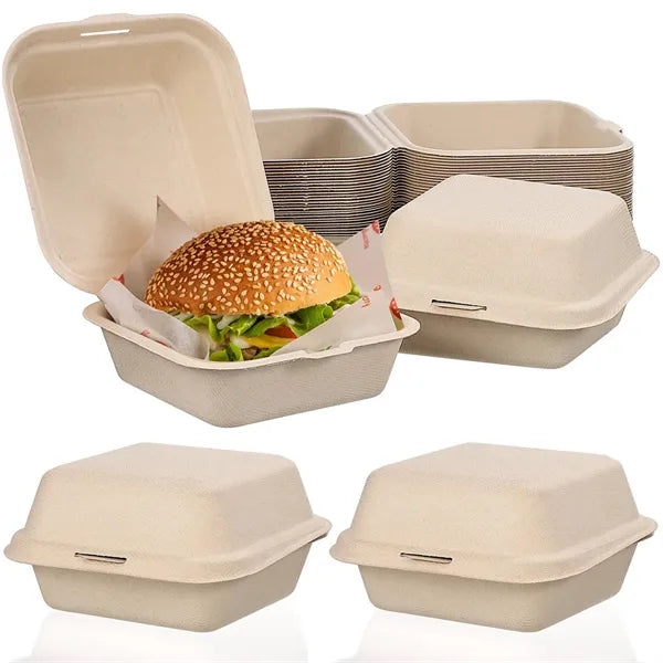 Bagasse Food Container Clamshell Takeout Box