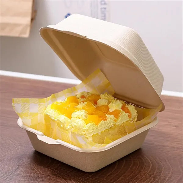 Bagasse Food Container Clamshell Takeout Box