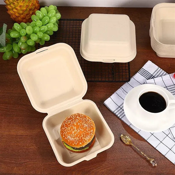Bagasse Food Container Clamshell Takeout Box