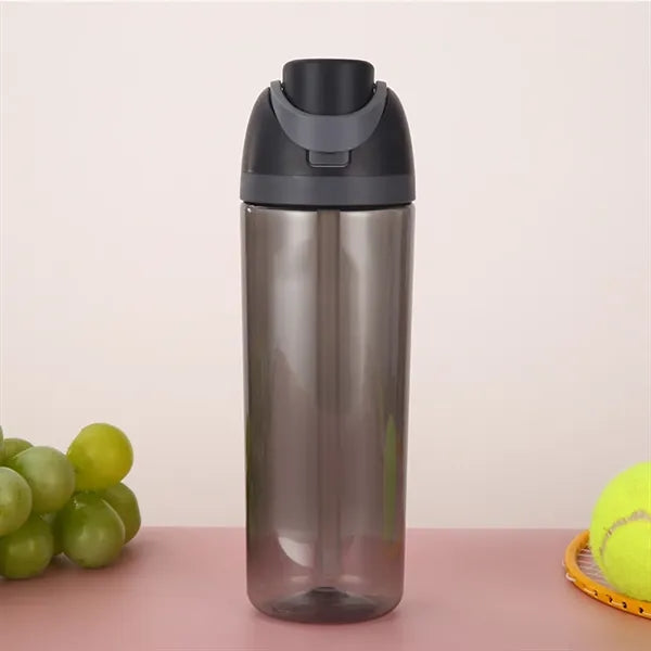 25 Oz Tritan Plastic Water Bottle with Straw Flip Top