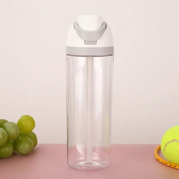 25 Oz Tritan Plastic Water Bottle with Straw Flip Top