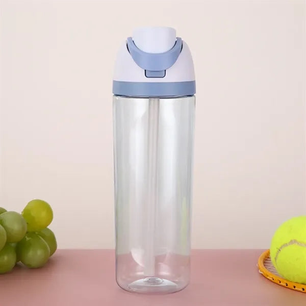 25 Oz Tritan Plastic Water Bottle with Straw Flip Top