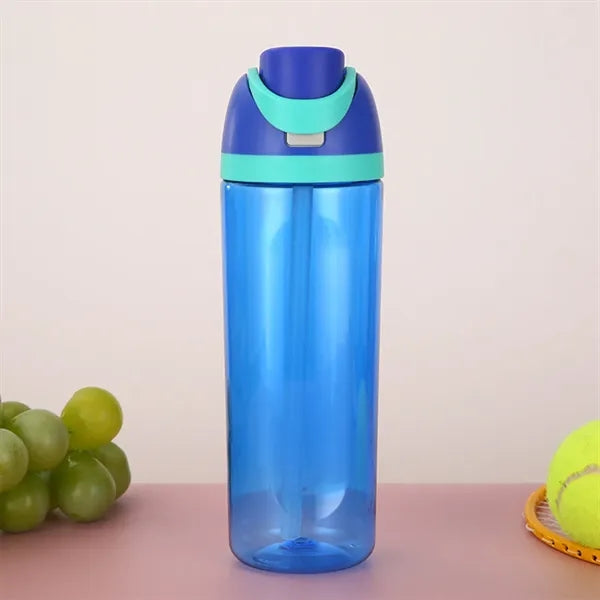 25 Oz Tritan Plastic Water Bottle with Straw Flip Top