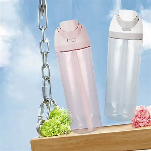 25 Oz Tritan Plastic Water Bottle with Straw Flip Top