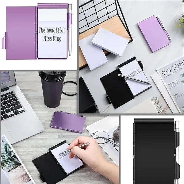 Aluminum Card Holder Memo Notebook
