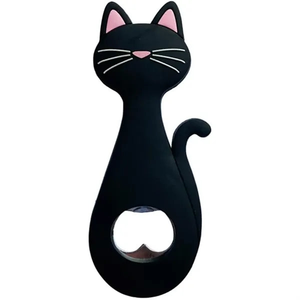 Silicone Cat Bottle Opener With Magnetic Back